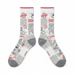 White Cement Reimagined Sneaker Match Socks – Air Jordan 3 Retro White Cement Reimagined Inspired Mid-Cut Crew Socks Unisex