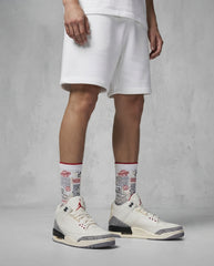 White Cement Reimagined Sneaker Match Socks – Air Jordan 3 Retro White Cement Reimagined Inspired Mid-Cut Crew Socks Unisex