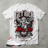 White Fire Red 5s Zadago Shirt Get Rich Money Talks Graphic