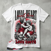 White Fire Red 5s Zadago Shirt Loyal Heart Love Costs Graphic