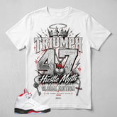 White Fire Red 5s Zadago Shirt Triumph 47 Hustle Myth Graphic