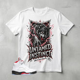 White Fire Red 5s Zadago Shirt Untamed Instinct Graphic