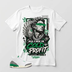 White Lucky Green 3s Zadago Shirt Cold Profit Graphic
