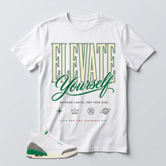 White Lucky Green 3s Zadago Shirt Elevate Yourself Graphic