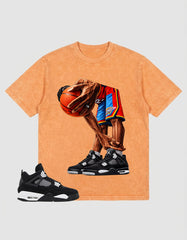 White Thunder 4s Zadago Washed T-shirt Ball Time Graphic