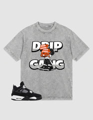 White Thunder 4s Zadago Washed T-shirt Drip Gang Graphic