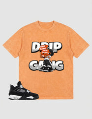 White Thunder 4s Zadago Washed T-shirt Drip Gang Graphic