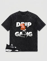 White Thunder 4s Zadago Washed T-shirt Drip Gang Graphic