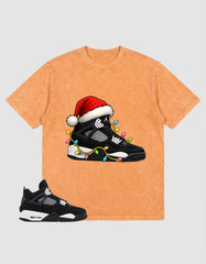 White Thunder 4s Zadago Washed T-shirt Kickmas Graphic