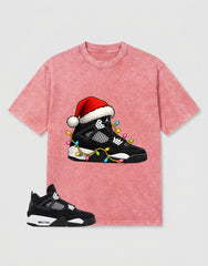 White Thunder 4s Zadago Washed T-shirt Kickmas Graphic