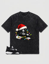 White Thunder 4s Zadago Washed T-shirt Kickmas Graphic