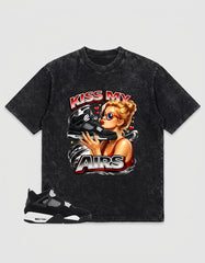 White Thunder 4s Zadago Washed T-shirt Kiss My Airs Graphic