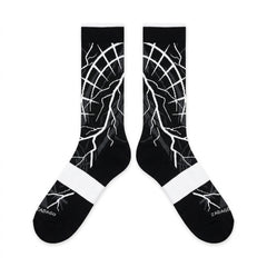 White Thunder Socks – Air Jordan 4 Inspired Mid-Calf Unisex Crew Socks