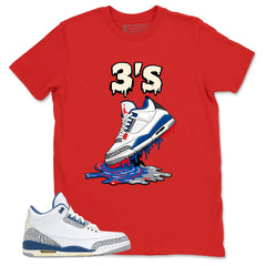 White True Blue 3s Zadago Shirt 3's Dripping Graphic