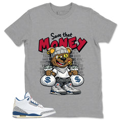 White True Blue 3s Zadago Shirt Save That Money Graphic