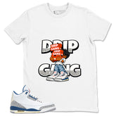 White True Blue 3s Zadago Shirt Drip Gang Graphic