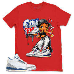 White True Blue 3s Zadago Shirt Got Em Lady Graphic