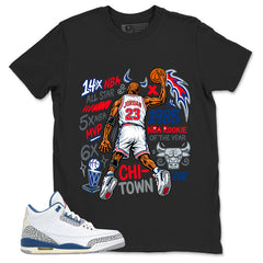 White True Blue 3s Zadago Shirt Jordan 23 All Star Graphic