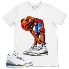 White True Blue 3s Zadago Shirt Ball Time Graphic