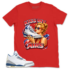 White True Blue 3s Zadago Shirt Kiss My Airs Graphic