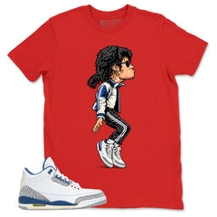 White True Blue 3s Zadago Shirt M.Jackson Tiptoe Graphic