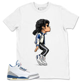 White True Blue 3s Zadago Shirt M.Jackson Tiptoe Graphic