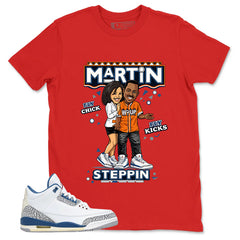 White True Blue 3s Zadago Shirt Martin Steppin Graphic