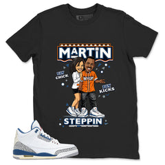White True Blue 3s Zadago Shirt Martin Steppin Graphic