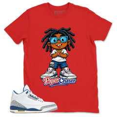 White True Blue 3s Zadago Shirt Paper Chaser Graphic