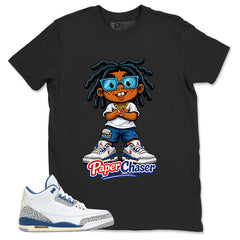 White True Blue 3s Zadago Shirt Paper Chaser Graphic