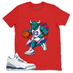 White True Blue 3s Zadago Shirt Raging Bull Graphic