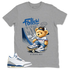 White True Blue 3s Zadago Shirt Skate Boy Graphic