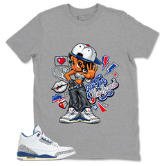 White True Blue 3s Zadago Shirt Talk To The Hand Graphic