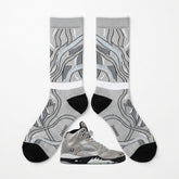 Wings Sneaker Match Socks ā Wmns Air Jordan 5 Retro Wings Inspired Mid-Calf Crew Socks