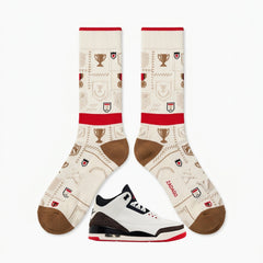 World’s Best Dad Sneaker Match Socks – Air Jordan 3 Inspired Mid-Calf Crew Socks