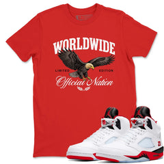 Worldwide Official Nation Shirt - Match Air Jordan 5 'Fire Red' 2025