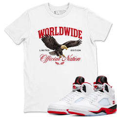 Worldwide Official Nation Shirt - Match Air Jordan 5 'Fire Red' 2025