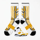 Yellow Ochre Socks ā Air Jordan 6 Retro Inspired Mid-Calf Unisex Crew Socks