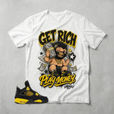 Yellow Thunder 4s Zadago Shirt Get Rich Play Money Graphic
