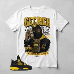 Yellow Thunder 4s Zadago Shirt Get Rich Graphic