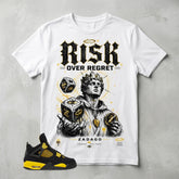 Yellow Thunder 4s Zadago Shirt Risk Over Regret Graphic