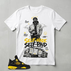 Yellow Thunder 4s Zadago Shirt Self Made, Self Paid Graphic