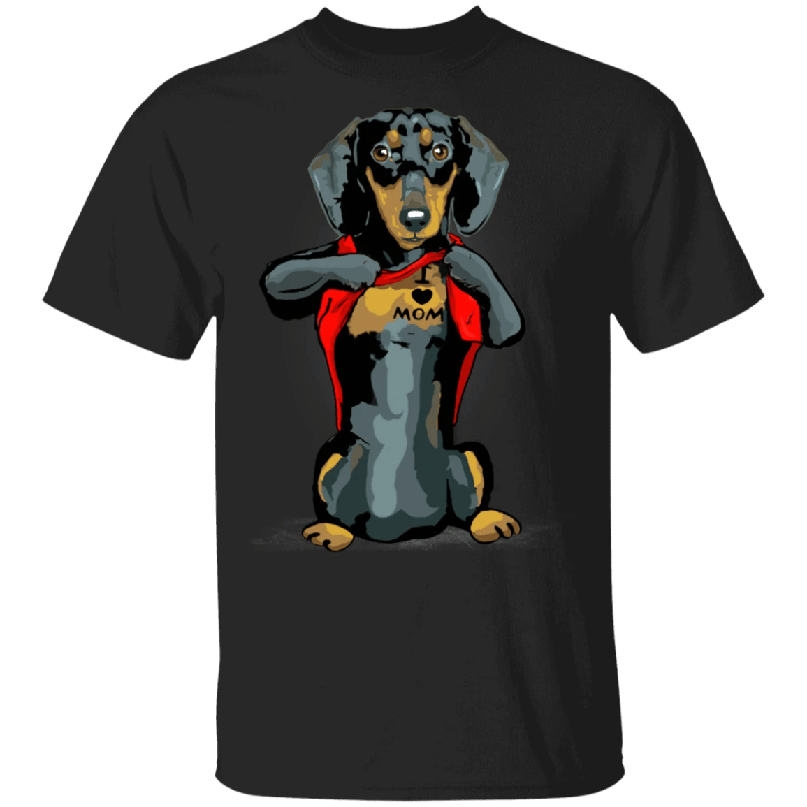 Dachshund Tattoo I Love Mom Cute Dog Shirt Mother's Day Gift - Zadago