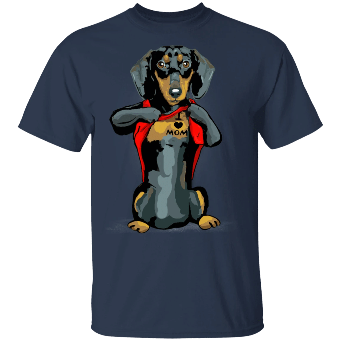 Dachshund Tattoo I Love Mom Cute Dog Shirt Mother's Day Gift - Zadago