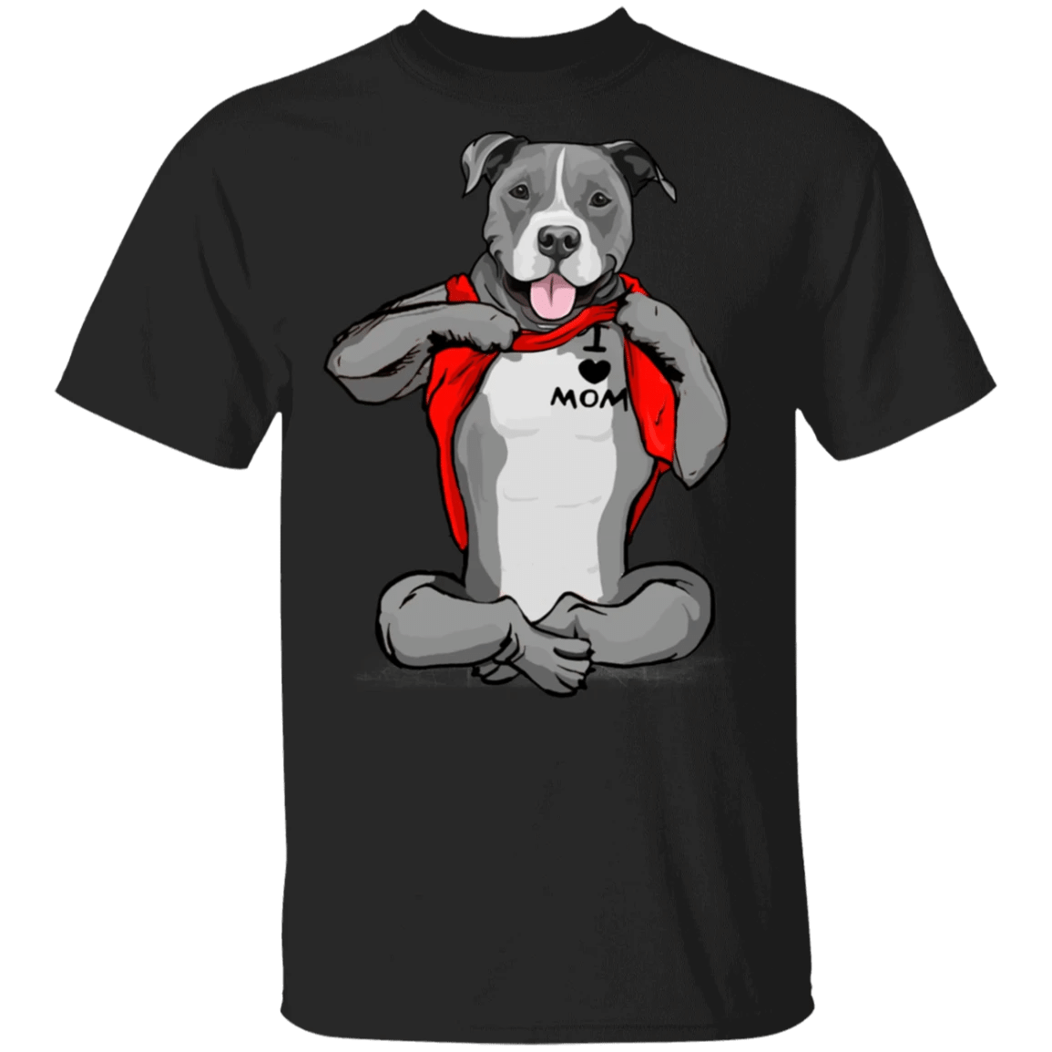 Pit Bull Tattoo I Love Mom Cute Dog Shirt Mother's Day Gift - Zadago