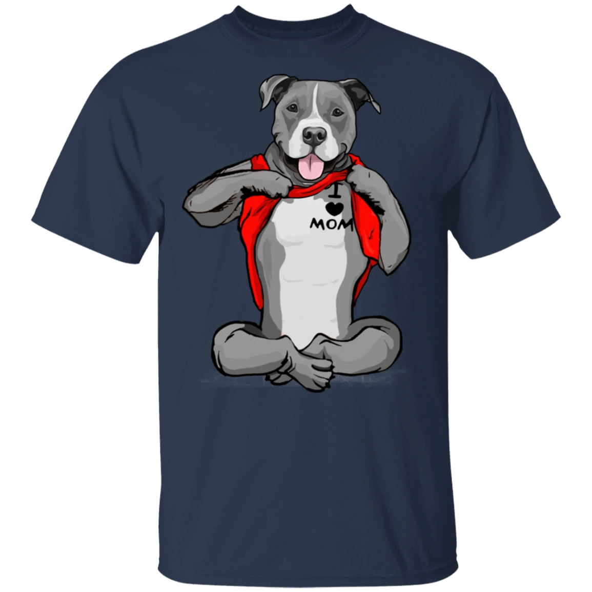 Pit Bull Tattoo I Love Mom Cute Dog Shirt Mother's Day Gift - Zadago