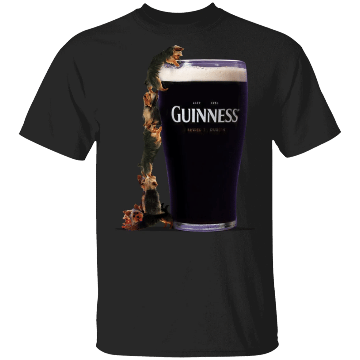 Yorkie T-Shirt Estd 1759 Guinness Brewed In Dublin Shirt Gift For Beer Lover - Zadago