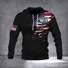 Truck American Flag 3D Hoodie Pride Truck Driver Classic Hoodie Best Gifts For Truck Drivers - Zadago