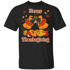 Dachshund Happy Thanksgiving T-Shirt Cute Dog Vintage Fall Designs Weiner Dog Gifts For Unisex - Zadago