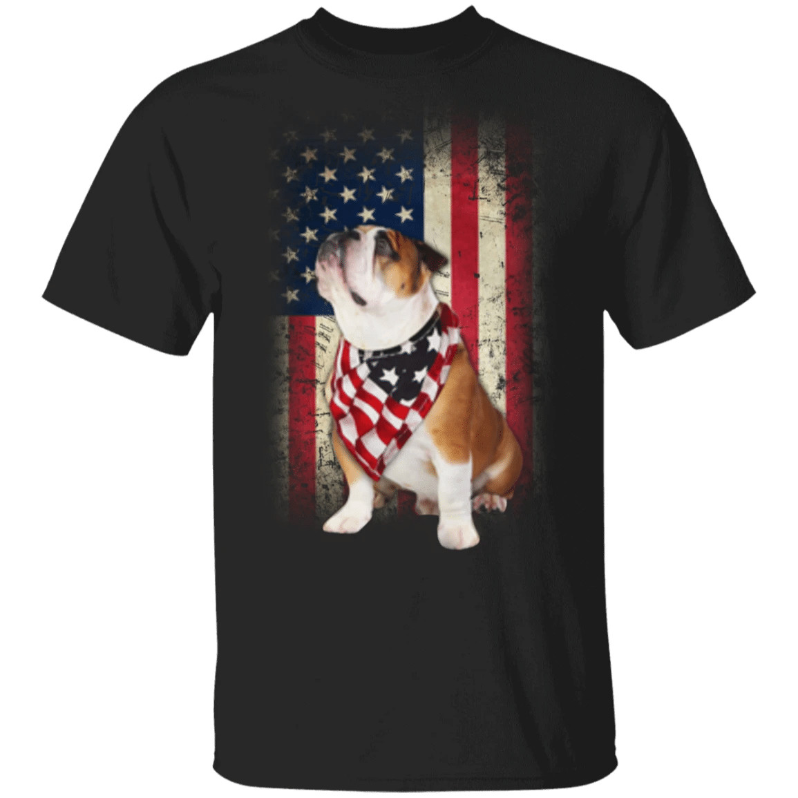 Original Vintage English Bulldog American Usa Flag Dog Shirt Patriotic Dog Lover shirt - Zadago